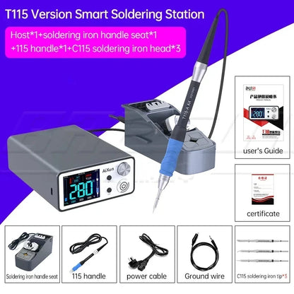 AIXUN T3A/T3B Intelligent Soldering Station – Rework Station for PCB & BGA Soldering with T115/T210/T245/T12 Tools