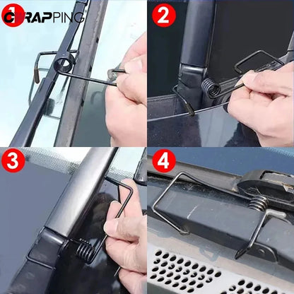 2PCS Car Wiper Booster Springs - Universal Rubber Alloy Windshield Wiper Arm Protectors