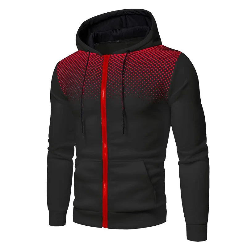 Men's Fleece Tracksuit Set – Solid Color Zip-Up Hoodie & Joggers | 2023 Fall/Winter Casual Sportswear