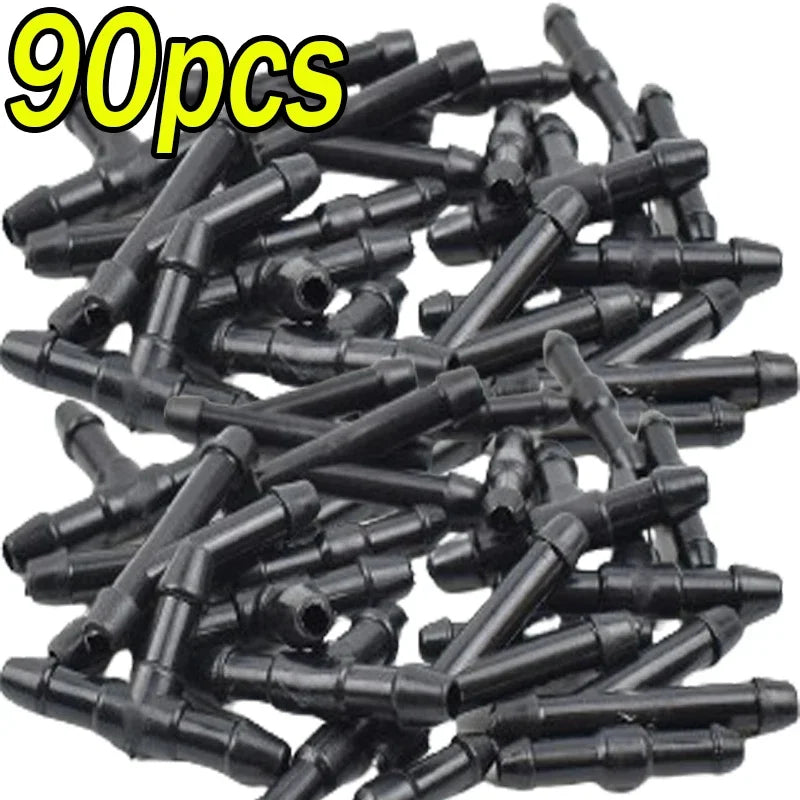 18-90x Car Windshield Washer Pipe Joints – T, Y, I Type Wiper Spray Nozzle Connector Hose Tube for Car Cleaning