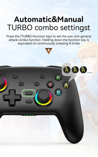 Wireless Pro Gamepad Controller for Nintendo Switch OLED/Lite & Elite – Bluetooth 6-Axis Joystick for PC & Steam Deck