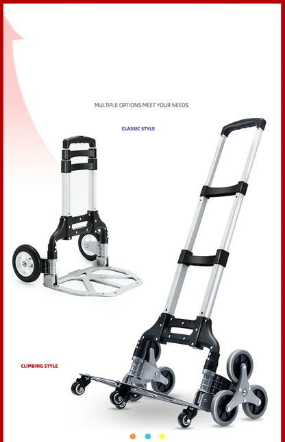 GIANXI Folding Shopping Cart with Wheels – Portable Aluminum Alloy Trolley for Outdoor & Stair Climbing