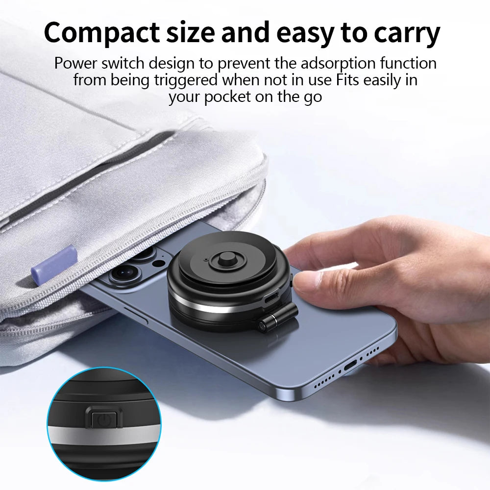 Car Phone Holder Magnetic Mount - 360° Rotating with Strong Vacuum Adsorption, Compatible with iPhone 12-16 Pro Max
