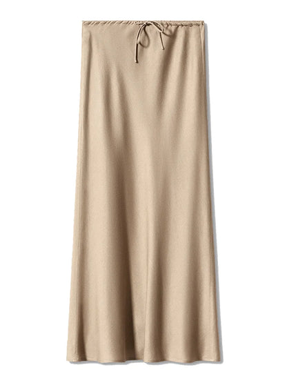 Women’s Long Satin Maxi Skirt – Luxury Shiny High Waist Straight Fit Elegant Skirt for Spring Summer Casual Fashion