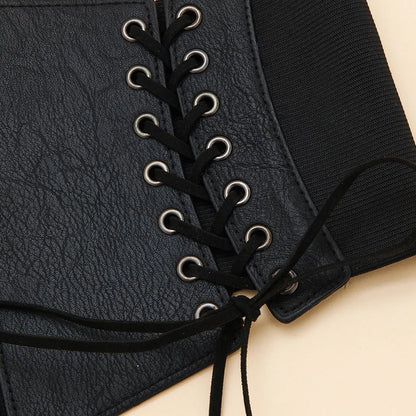 Elevate Your Style: Fashion Women's Corset Wide Belt - Pu Leather Slimming Body Waistband, Elastic High Waist Belt for Gothic Dress Girdle