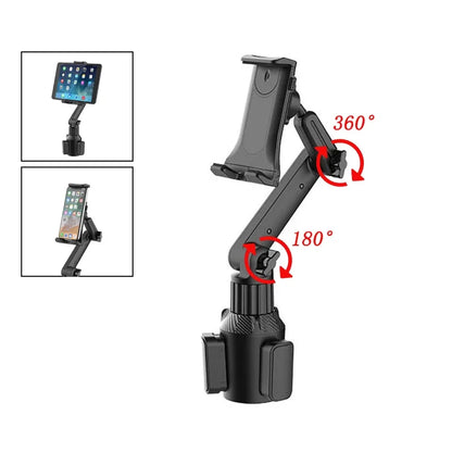 360 Adjustable Tablet Cup Holder Mount - Smartphone Holder for Car - 270 Tilt Bar with Triangular Base - Ram Mount Tablet Holder for SUVs