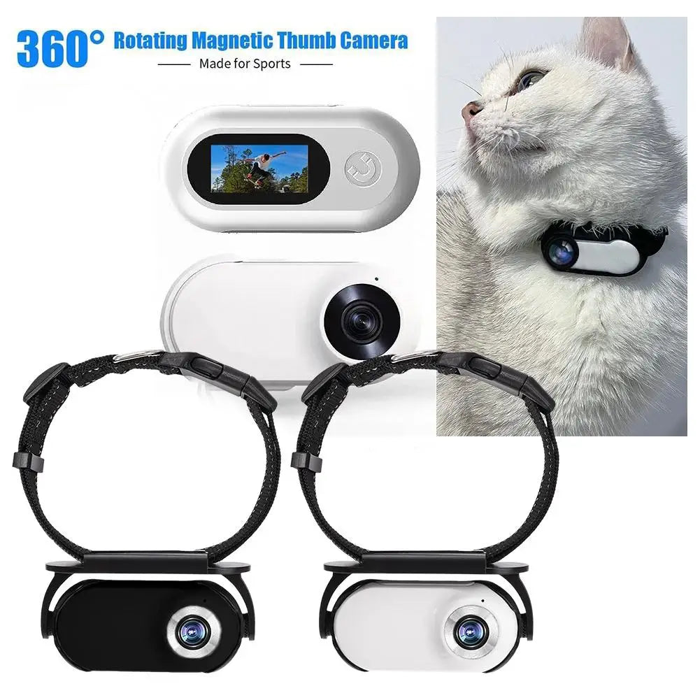 Cat Camera Pet Collar Action Camera - Lightweight 0.96in HD Rechargeable Wide-Angle Video Recorder