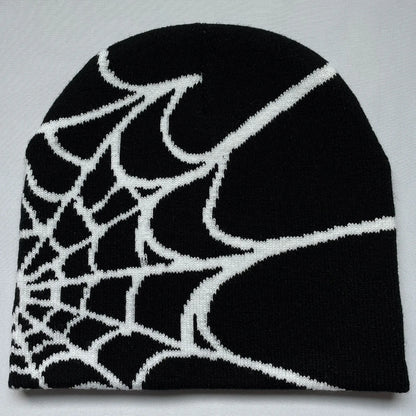 Y2K Spider Web Knit Hat - Unisex Outdoor Sports Fashion Beanie for Men & Women