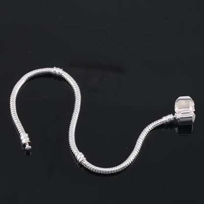 925 Sterling Silver Snake Bone Charm Bracelet – Fine Jewelry Bangle for Women & Men, Party & DIY Accessories