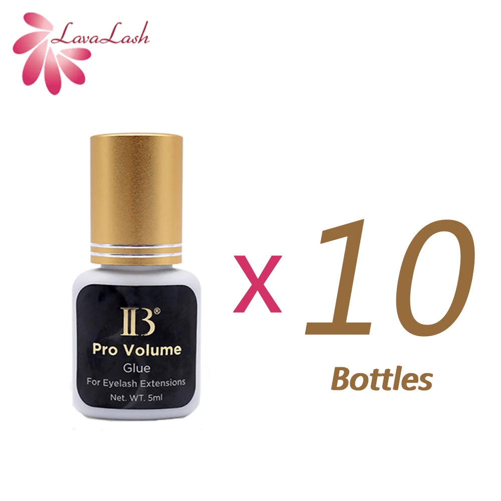 IB Pro Volume Eyelash Extension Glue — 1S Fast-Dry, Long-Lasting Korea Original Strong Cola Adhesive, 5ml for Fake Lashes