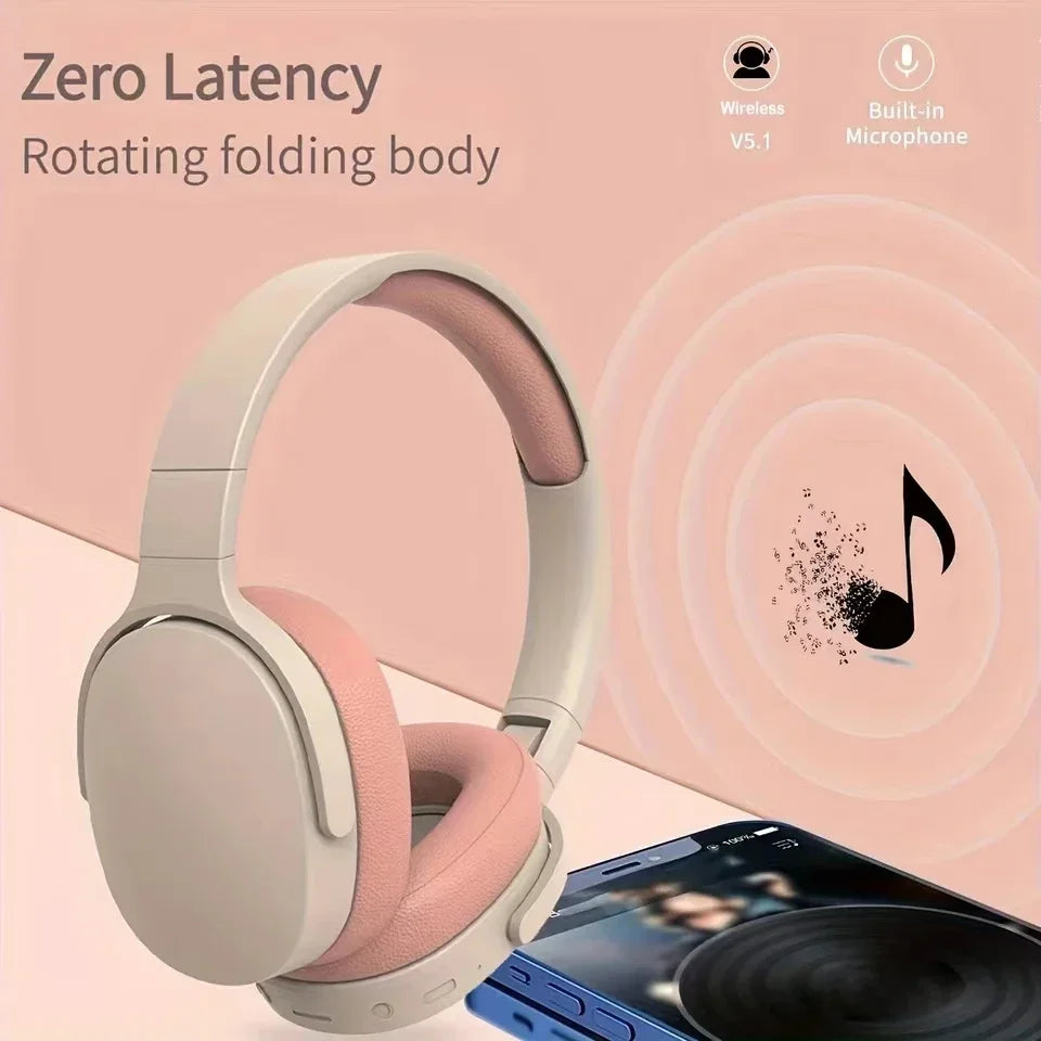 New Wireless Bluetooth Over-Ear Headphones – HiFi Stereo Headset with Mic, TF/AUX Music Player & Sports Earphones