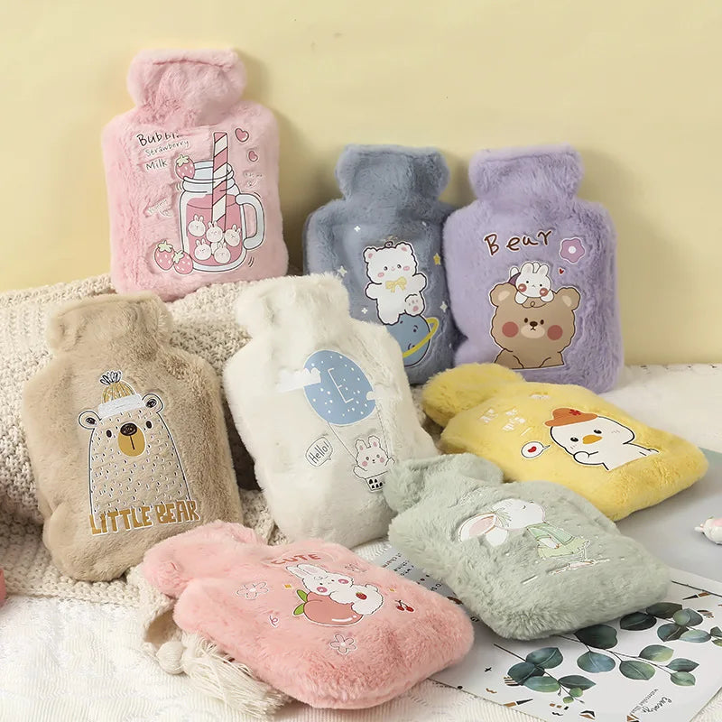 500ML Cute Kawaii Hot Water Bottle — Portable Winter Hand & Bed Warmer for Girls