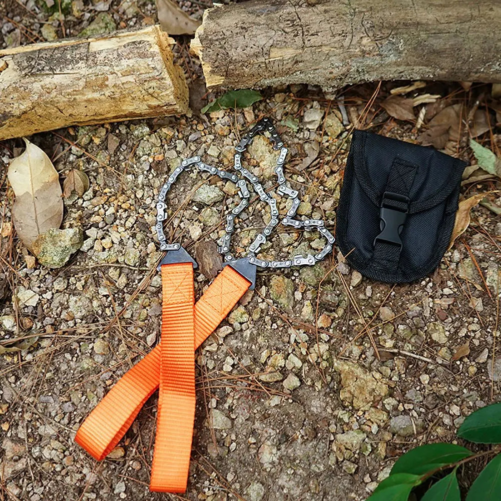 Outdoor Portable Hand-Drawn Wire Saw: 11 Teeth Multi-Function Chain Saw Tool for Mountaineering and Life-Saving