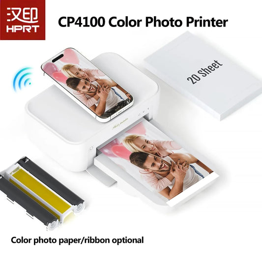 HPRT CP4100 Wireless Color Photo Printer – 300DPI Desktop Thermal Sublimation for 4x6" Photo Paper