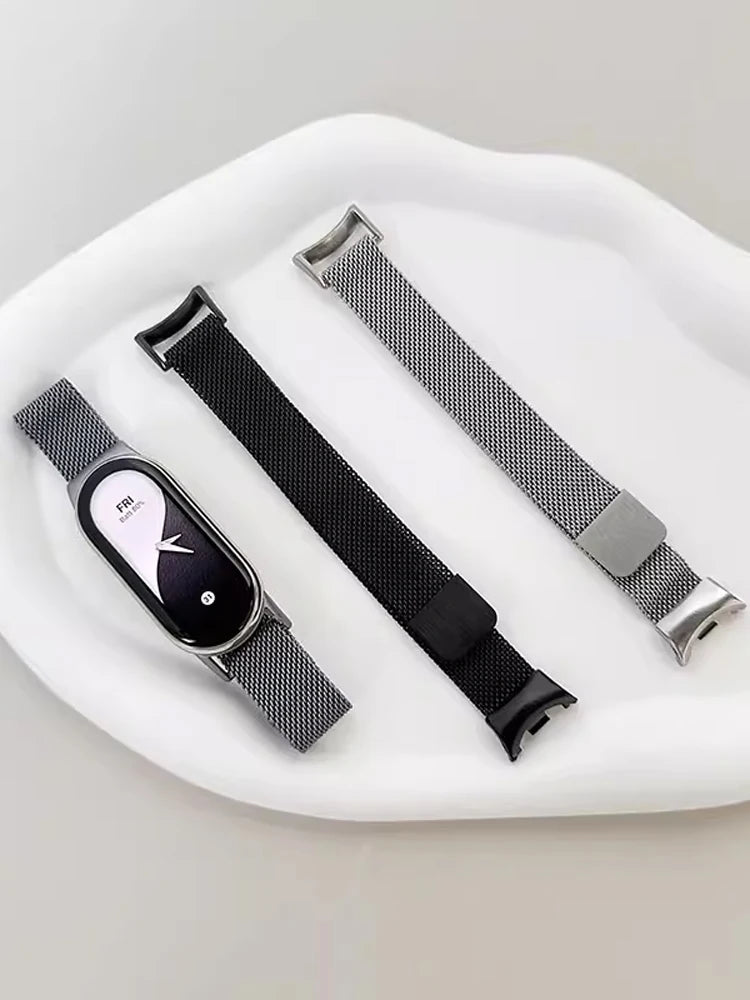 Magnetic Stainless Steel Strap for Xiaomi Mi Band 8 9 – Loop Bracelet Belt Accessory