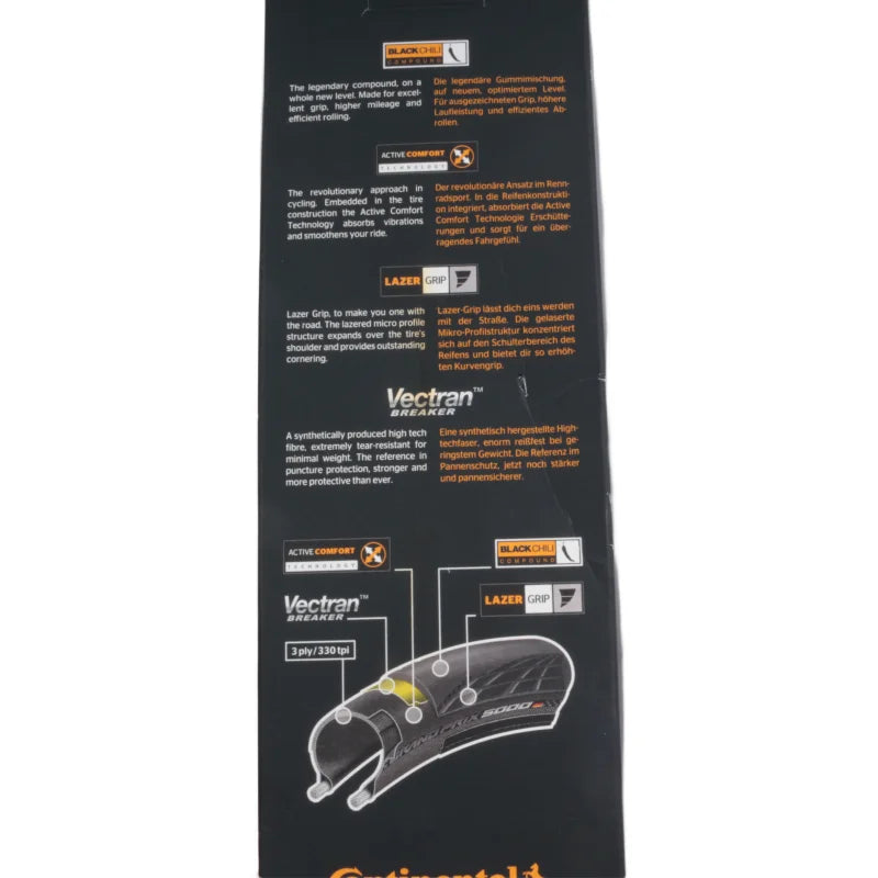 Continental Grand Prix 5000 Road Bike Tire – 700C, 700x25c, 700x23c, 700x28c, 700x32c Folding Black Tire