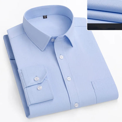 Men’s Plus Size Dress Shirt - Long Sleeve Business Office Shirt 8XL-11XL Regular Fit White Top
