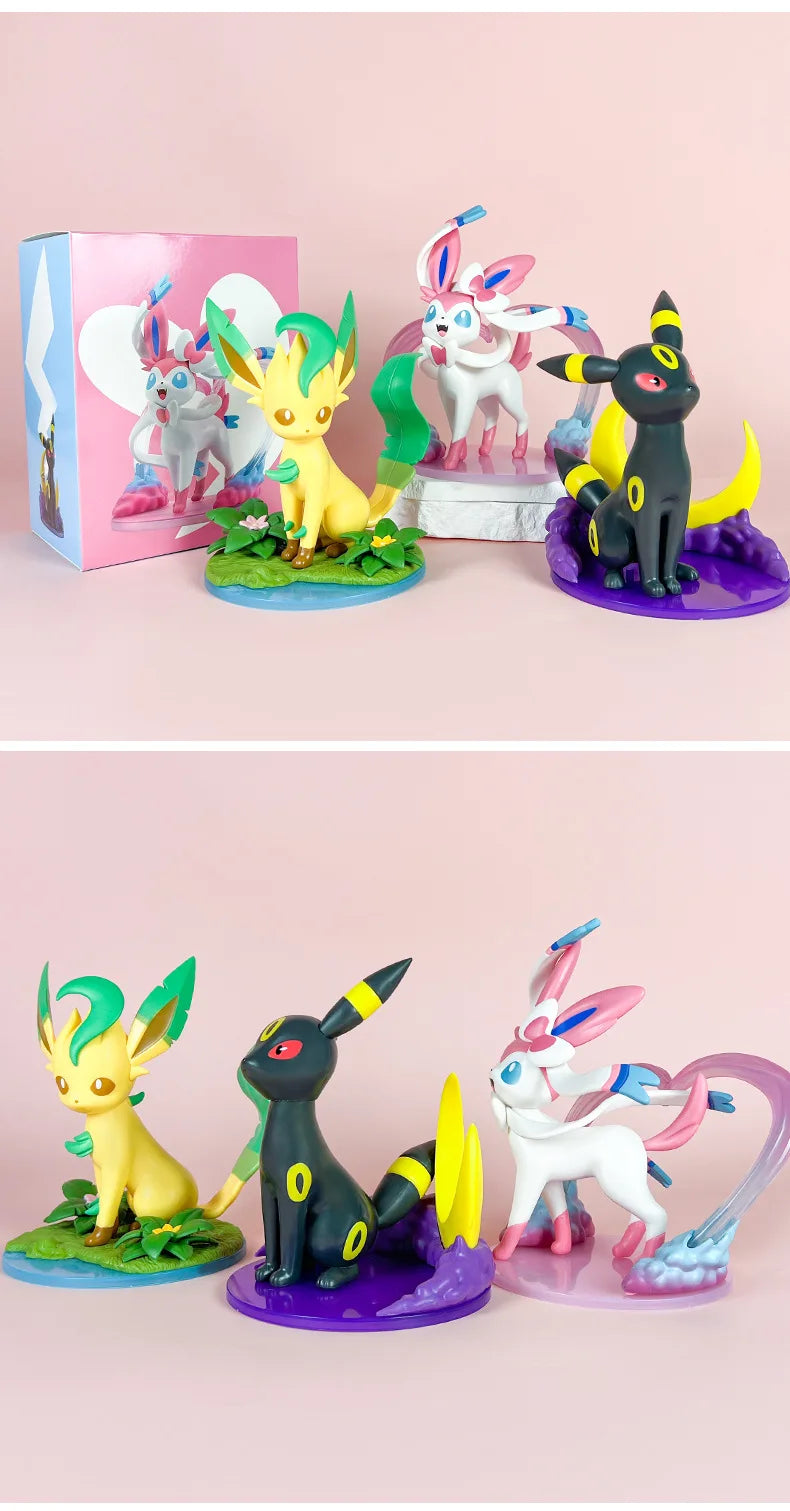 Anime Pokemon Figures – Sylveon, Umbreon, Leafeon Cute Statue Models for Tabletop Collection & Girl’s Birthday Gift