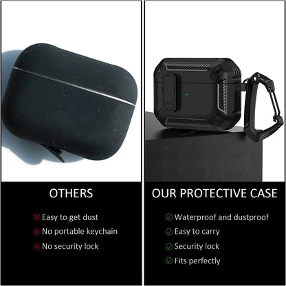 Carbon Fiber AirPods Case for Pro 1/2 & AirPods 3 – Shockproof Headset Cover with Switch Design for Men
