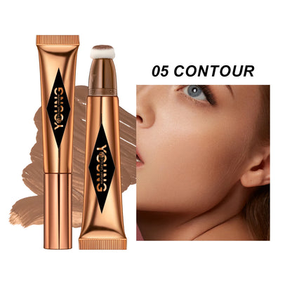 YOUNG VISION Air Cushion Powder Blusher - High Gloss Stick Rouge Makeup Liquid, 6 Color Options