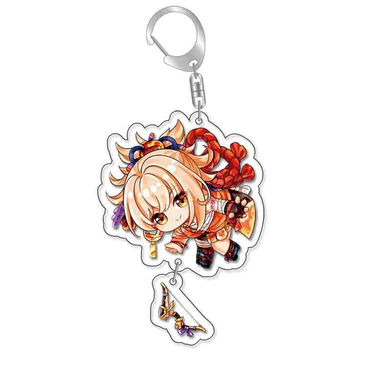 Genshin Impact Keychain – Acrylic Figure & Metal Holder Key Ring for Kids, Girls & Men