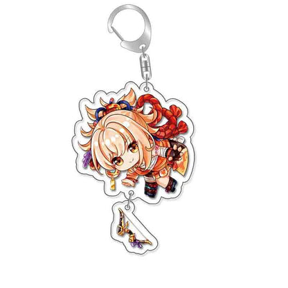 Genshin Impact Keychain – Acrylic Figure & Metal Holder Key Ring for Kids, Girls & Men