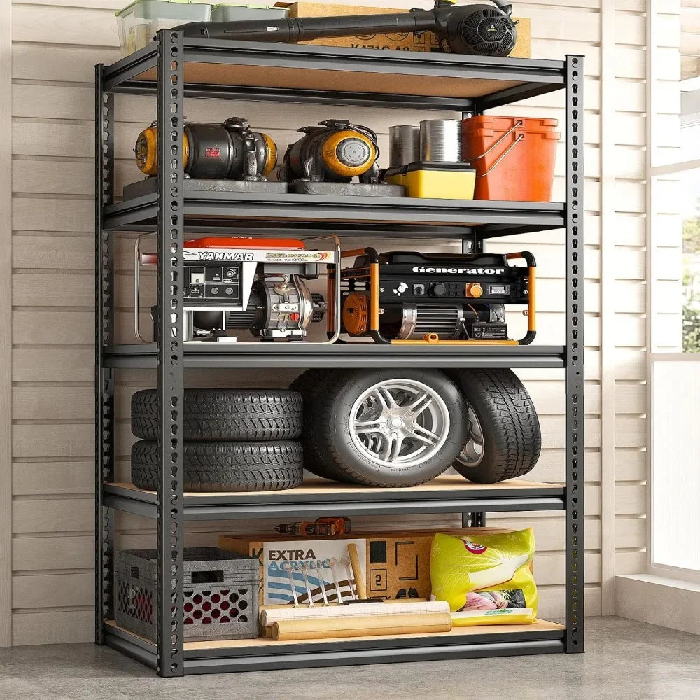 72" Heavy Duty Garage Shelving – 5-Tier Adjustable Metal Storage Shelves, 2000LBS Capacity