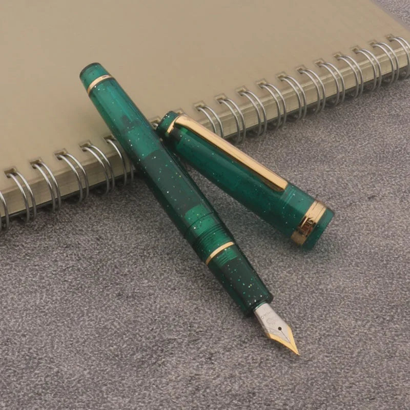 JINHAO 82 Transparent Fountain Pen — Spin Golden EF/F/M Nib, Ink Pen for Business, Office & School Supplies