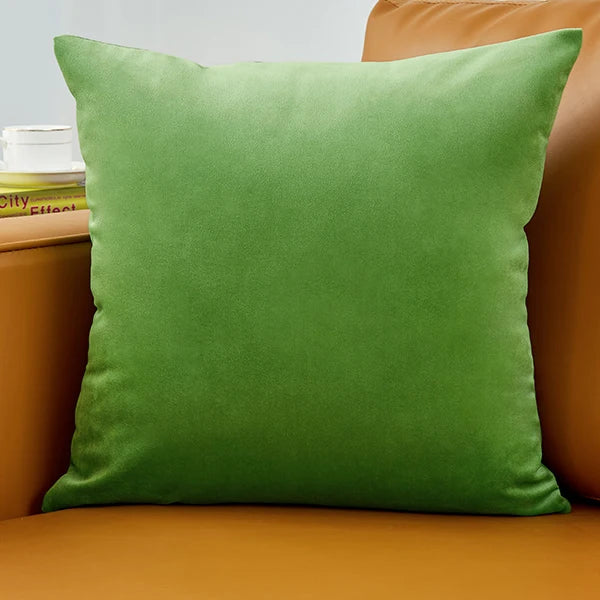 Velvet Pillow Cover 40x40 cm – Decorative Cushion Case for Living Room Sofa, Home Decor in Yellow, Green & Blue