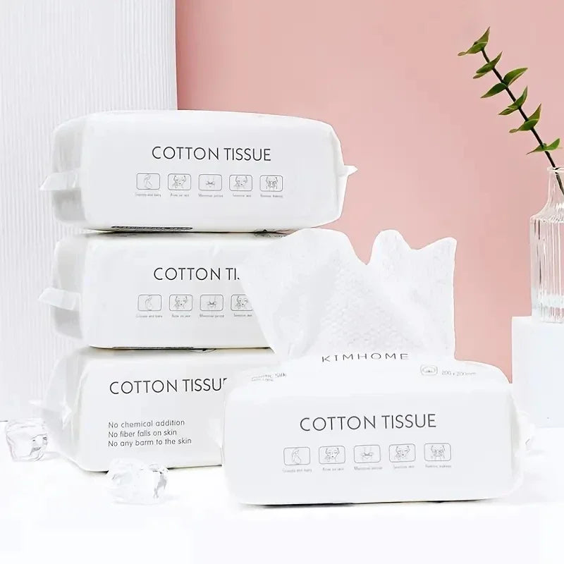 Disposable Soft Cotton Face Towels – 50/100Pcs Hygienic Dry Wipes for Bathroom, Makeup Removal, Washing & Daily Skincare Use