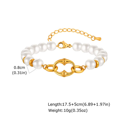 Women’s Chunky Gold Toggle Chain Bracelet – Stainless Steel OT Buckle Link Bracelet, Tarnish-Free Bold Fashion Jewelry