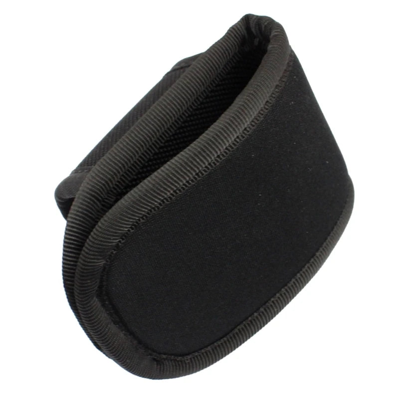 Nylon Weave Flashlight Pouch - PU Leather Duty Belt Holster Open Top Holder for D Cell & Compact Flashlights
