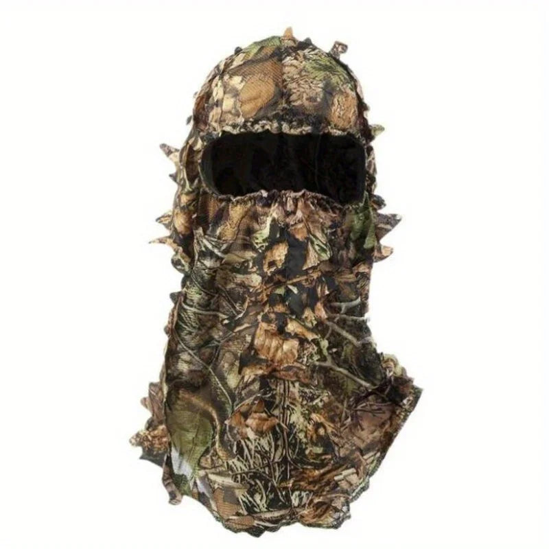 3D Camouflage Leafy Hat - Full Face Hunting Mask Headwear for Turkey Camo, Outdoor Hunting & Tactical Gear