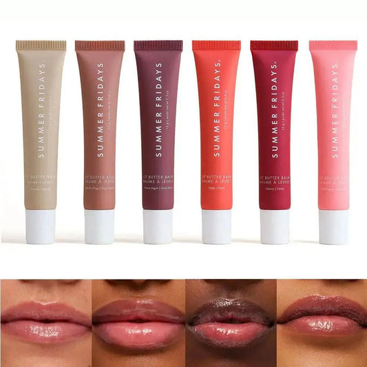 Summer Fridays Vanilla Beige Lip Balm Set – Moisturizing Lip Gloss & Transparent Lipstick with Soft Tube & Mirror