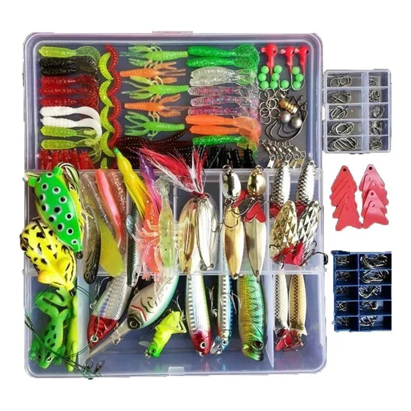 Fishing Lures Set for Freshwater & Saltwater – Hard Wobblers, Metal Jig Spoons & Soft Silicone Baits Fishing Tackle Kit