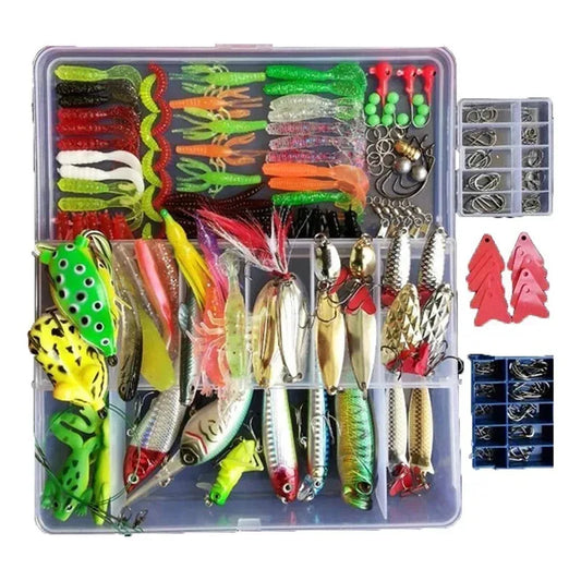 Fishing Lures Set for Freshwater & Saltwater – Hard Wobblers, Metal Jig Spoons & Soft Silicone Baits Fishing Tackle Kit