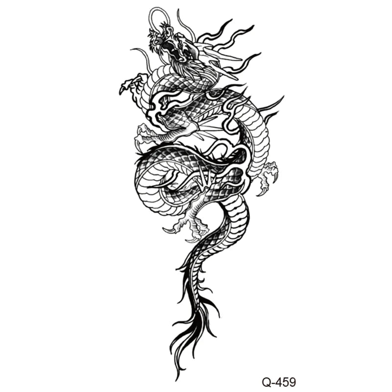 Waterproof Temporary Tattoo Stickers - Mini Black Rose, Butterfly, Arrow, Flower, Wings, Maori, and Snake Designs for Wrist and Neck