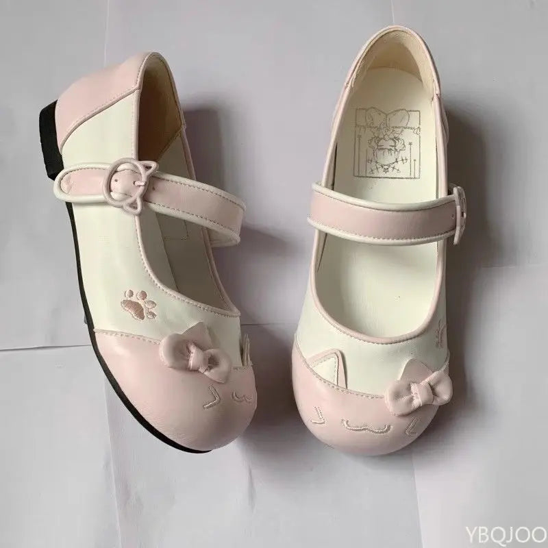 Spring Autumn Confused Kitten Round Head Shoes – Cute, Comfortable Low-Follow Women’s Flats