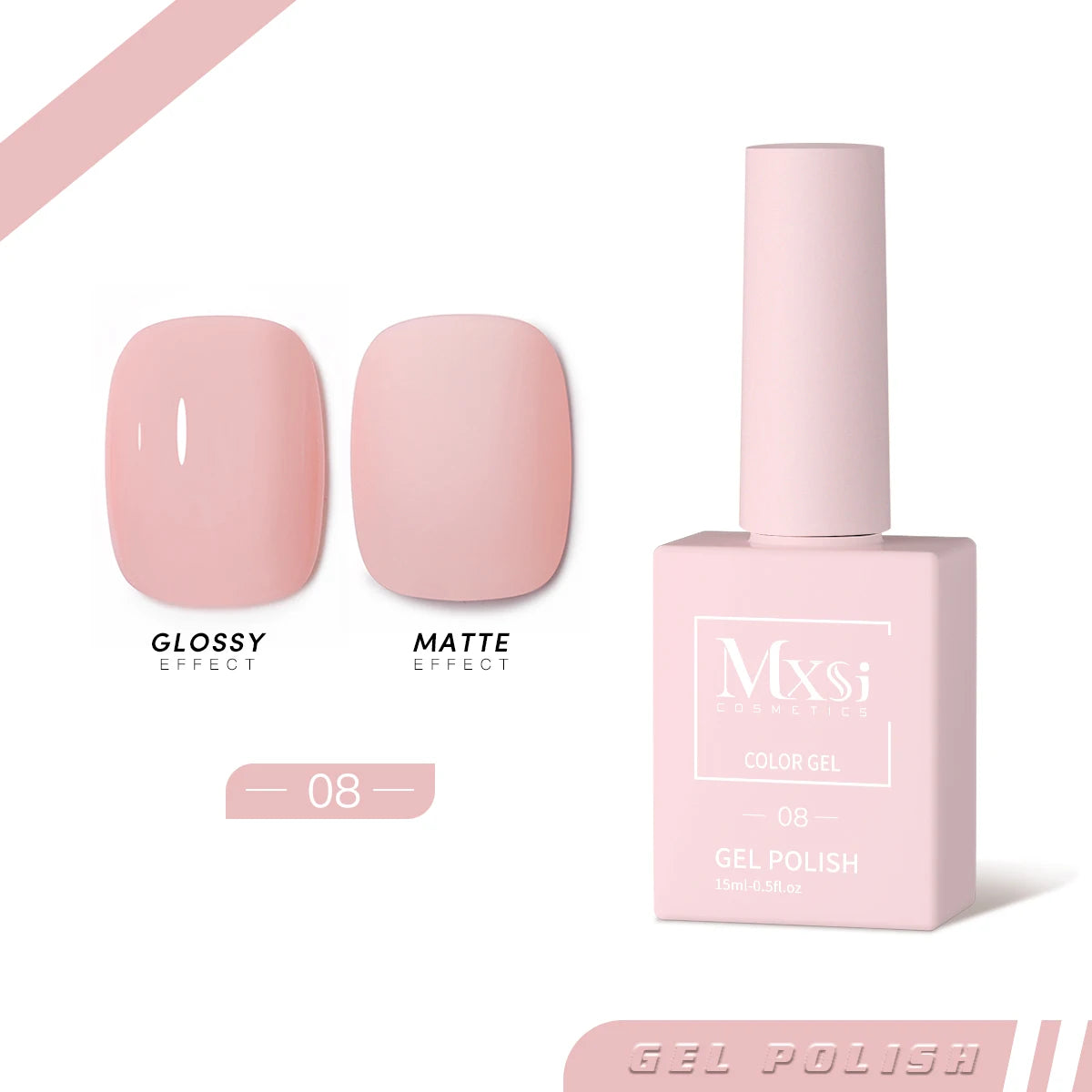 Mxsi 15ml Gel Nail Polish - Neon Brown, Royal Blue, Red, Green & Nude UV Gel Lacquer Colors for Nail Art