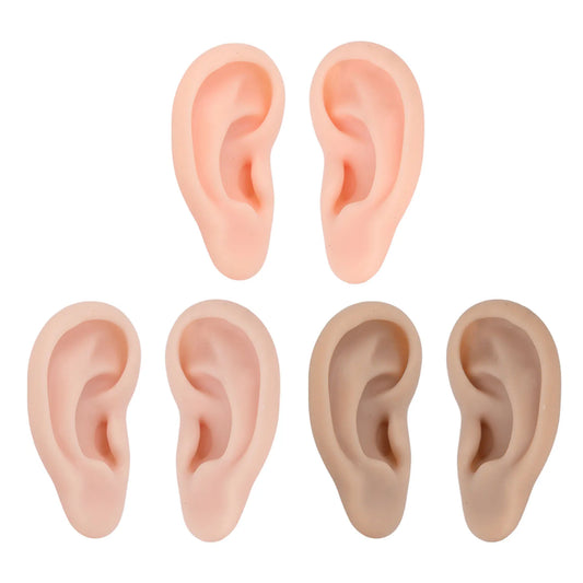 Soft Silicone Ear Model – Flexible Piercing Practice & Earring Display Training Mannequin for Jewelry Showcase & Ear Piercing Practice