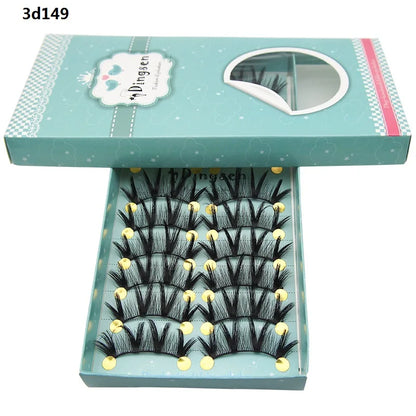 DINGSEN 10 Pairs Handmade Eyelash Fans – Individual False Lashes for Beauty & Makeup, Factory Price