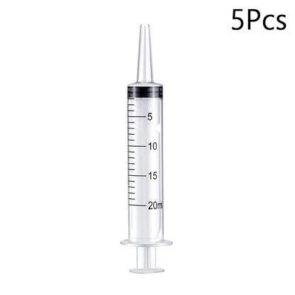 Reusable Plastic Measuring Syringe - 20ml and 60ml Needle-Free Liquid Dispenser for Hydroponics, Oils, Nutrients, and Pet Feeding