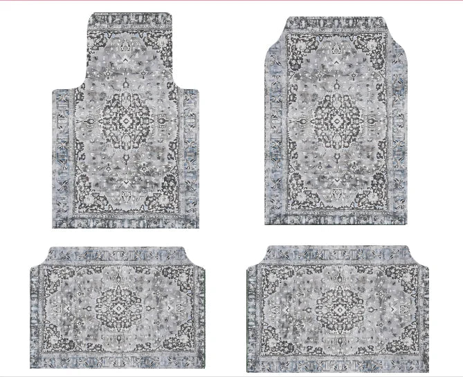 Bohemian Universal Floor Mat Set - American Retro Anti-Slip Soft Rugs for Car, Bedroom and Home