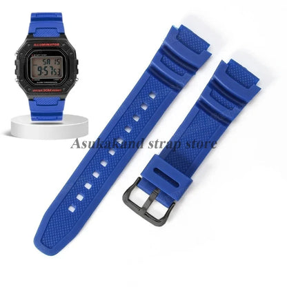 18mm Silicone Watch Strap for Casio W218H AE-1200 AE-1100 SGW-300/400 MRW-200 - Sport Resin Rubber Replacement Wristband
