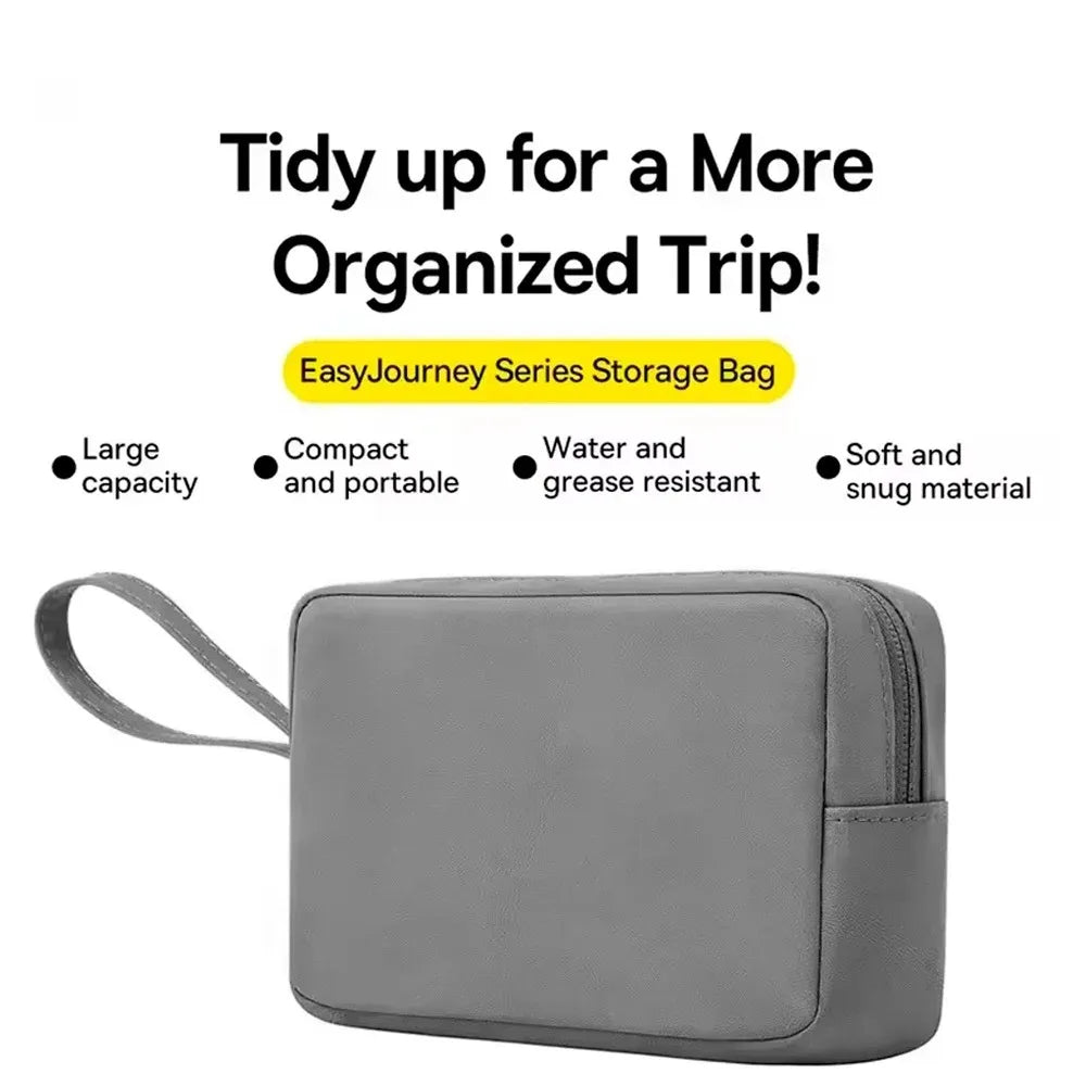 Waterproof Portable Electronics Storage Bag - Grease-Resistant Organizer for iPhone, Earphones, Power Banks, Cables and Chargers