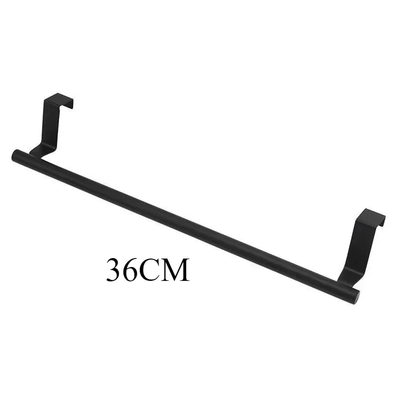 Over-Door Stainless Steel Towel Rack – Bathroom & Kitchen Hanging Storage Bar for Cabinet Doors