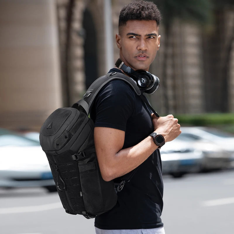 OZUKO Large Capacity Men’s Shoulder Bag - Waterproof Sling Crossbody | Fashionable Messenger Bag for Short Trips, Quality Chest Bag
