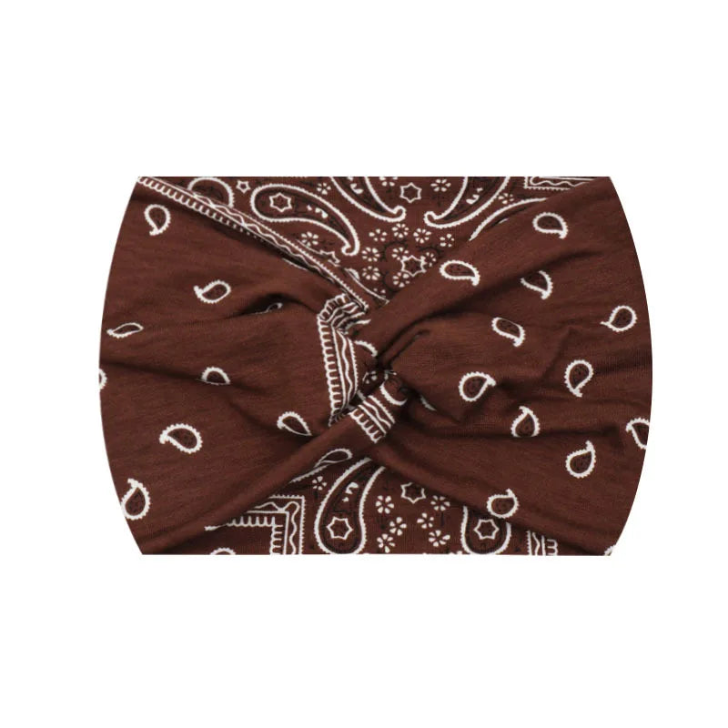 Wide Stretch Printed Sports Headband – 18cm Athletic Sweatband & Hairband