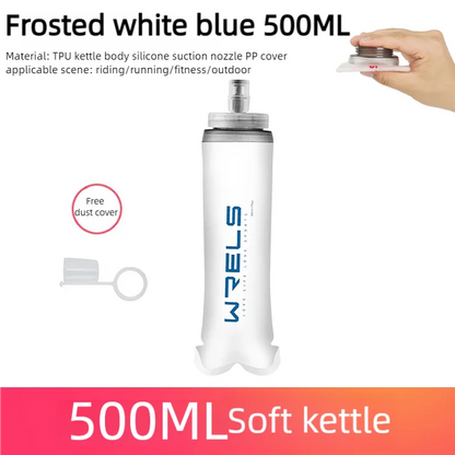 WRELS Folding Soft Water Bottle – Collapsible BPA-Free Sport Flask for Running, Camping & Hiking