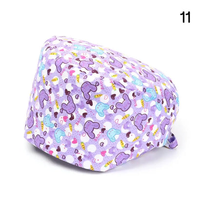 Adjustable Surgical Scrub Cap with Buttons – Ponytail Bouffant Nursing Turban Hat for Women & Men